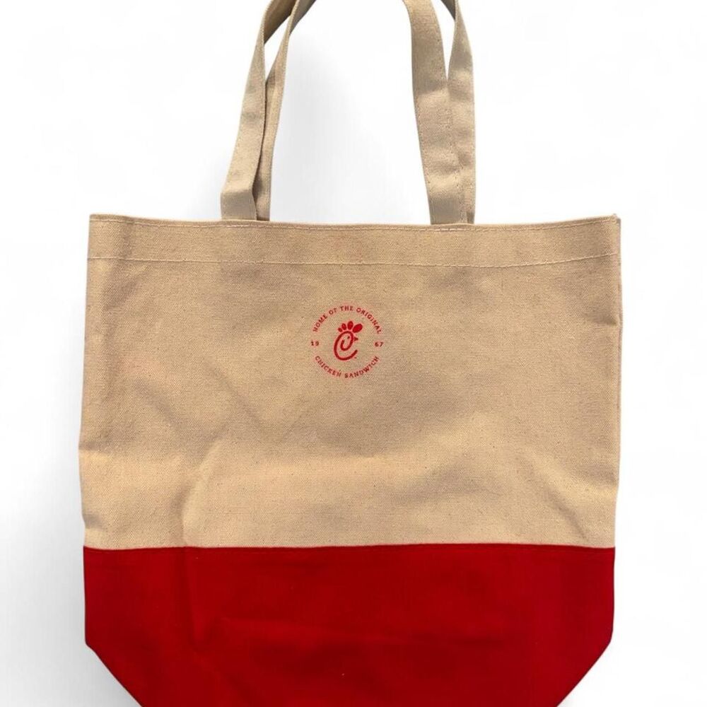 Chick-Fil-A Women's Red and Cream Bag